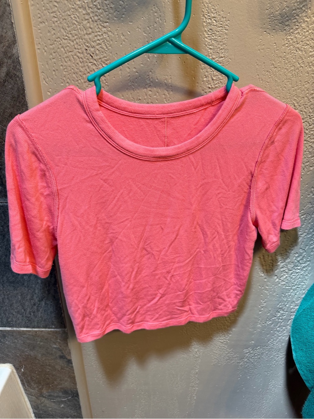 lululemon athletica Pink Short Sleeve Ribbed Crop Top